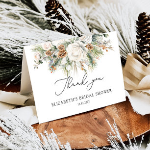 Winter Floral Modern Vrijgezellenfeest Dank u kaar Bedankkaart