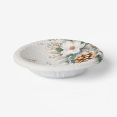 Winter Floral Pine Tree Baby shower Papieren Kommen (Gebogen)