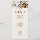 Winter Floral Pine Tree Baby shower Voedsel Menu (Voorkant)