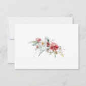 Winter Floral Red Blush White Pine Fern RSVP (Achterkant)