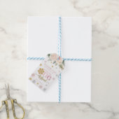 Winter Floral Snowflake ONEderland 1e verjaardag Cadeaulabel (Met Touw)