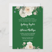 Winter Floral | Uitnodiging voor groene formele we (Voorkant)