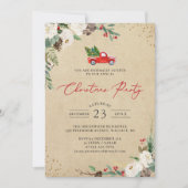 Winter Floral Vrachtkerstfeest Kaart (Voorkant)