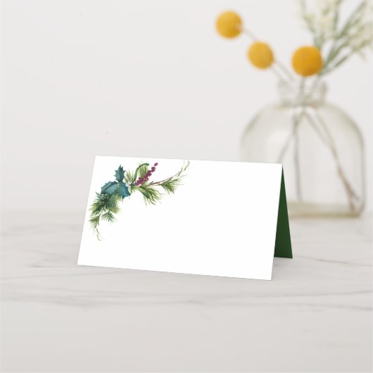 Winter Floral Waterverf Evergreen Wedding (Voorkant)