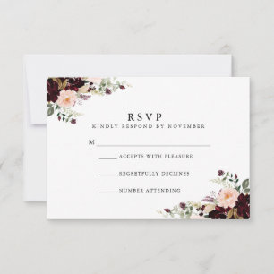 Winter Floral Waterverf RSVP Kaartje