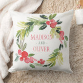 Winter Floral Waterverf Wreath | Weddenschap Kussen (Deken)