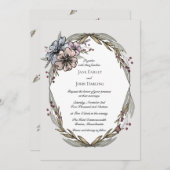 Winter Floral Wedding Kaart (Voorkant / Achterkant)