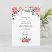 Winter Floral Wedding Kaart (Staand voorkant)