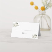Winter Floral Wedding Place Card (Voorkant)
