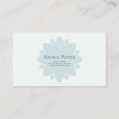 Winter Floral White and Blue Pine Cone Gold Frame Visitekaartje (Achterkant)