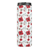Winter Florals Poppies en Berries Monogram Thermosbeker (Achterkant)