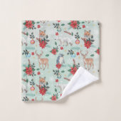 Winter Florest Dieren Kerstpatroon Bad Handdoek (Wasdoekje)