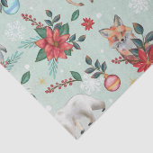 Winter Florest Dieren Kerstpatroon Tissuepapier (Detail)