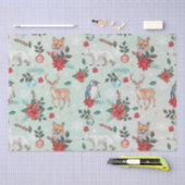 Winter Florest Dieren Kerstpatroon Tissuepapier (Craft)