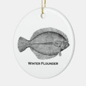 Winter Flounder Keramisch Ornament (Links)