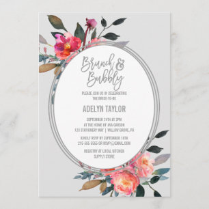Winter Flower Wreath Brunch en Bubble Kaart