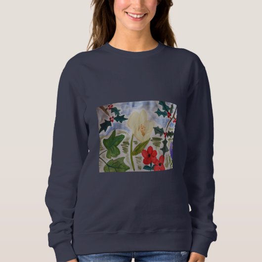 Winter Flowers & Holly Sweatshirt (Voorkant)
