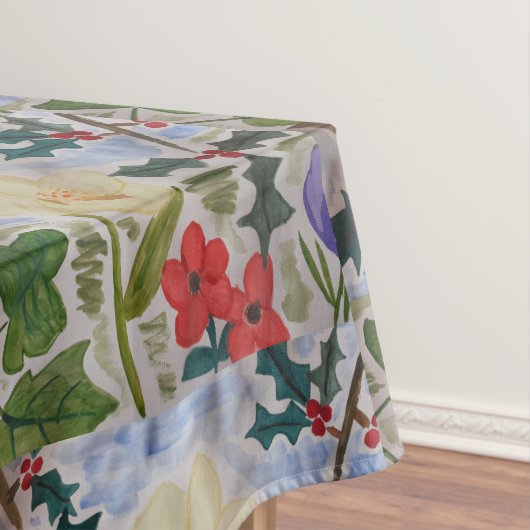 Winter Flowers & Holly Tafelkleed (Voorbeeld)
