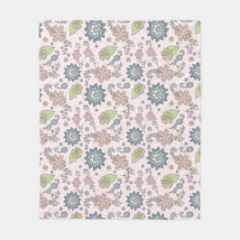 Winter Flowers in Pink Blanket Fleece Deken