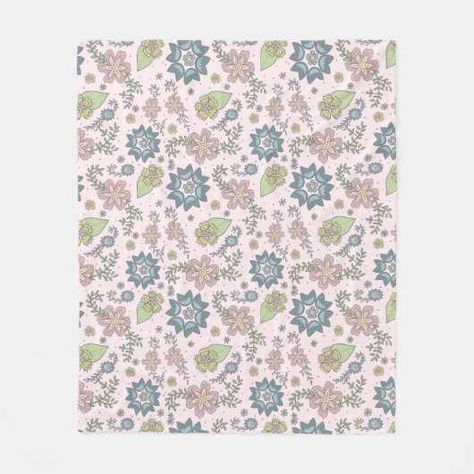 Winter Flowers in Pink Blanket Fleece Deken (Voorkant)