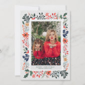 Winter Flowers kerstfoto Feestdagenkaart (Voorkant)