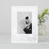 Winter Flowers kerstfoto Folie Feestdagenkaart (Staand Voorkant)