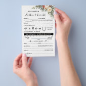 Winter Flowers Note for Couple Wedding Game Card Flyer (Hand)