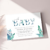 Winter Flowers Oh Baby shower Uitnodiging