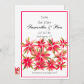 Winter Flowers Poinsettia Wedding Save the Date (Voorkant / Achterkant)