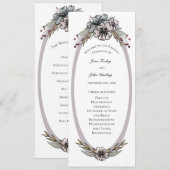 Winter Flowers Wedding Programme Kaart (Voorkant / Achterkant)