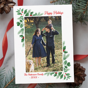 Winter Foliage Prettige feestdagen Foto Briefkaart