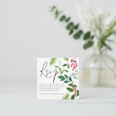 Winter Foliage QR Code Weddenschap RSVP Enclosure Informatiekaartje (Staand voorkant)