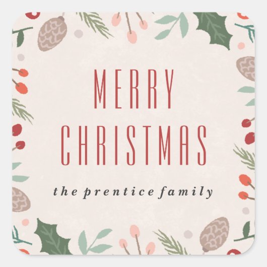 Winter Foliage Sticker - Beige (Voorkant)