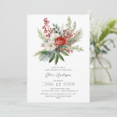 Winter Foral Baby shower Kaart (Staand voorkant)