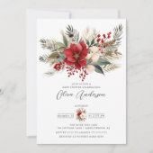 Winter Foral Baby shower Kaart (Voorkant)