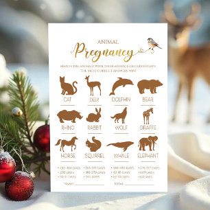 Winter Forest Animal Zwangerschap Baby shower Game Kaart
