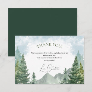 Winter Forest Baby shower Dank u kaart