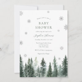 Winter Forest Baby Shower Invitation Kaart