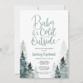 Winter Forest Baby shower Invitation Kaart (Voorkant)