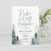Winter Forest Baby shower Invitation Kaart (Staand voorkant)