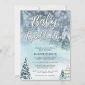 Winter Forest Baby shower Invitation Kaart (Voorkant)