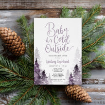 Winter Forest Baby shower Invitation