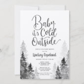 Winter Forest Baby shower Invitation Kaart (Voorkant)