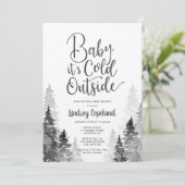 Winter Forest Baby shower Invitation Kaart (Staand voorkant)
