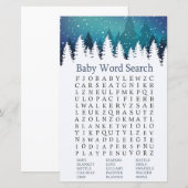 Winter Forest Baby shower Word Search Game (Voorkant / Achterkant)