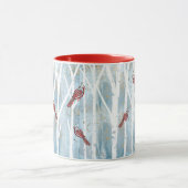 Winter Forest Berkenbomen & Rode Kardinaal Mok (Midden)