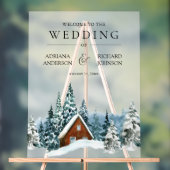 Winter Forest Cabin Lodge Wedding Welcome (Neutre)