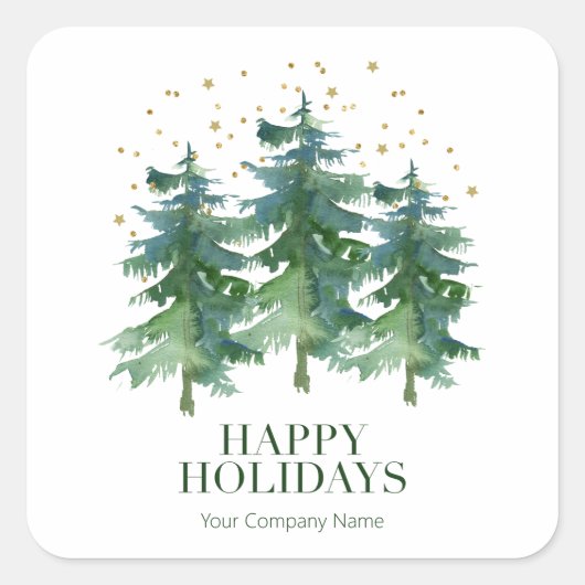 Winter Forest Company Vierkante Sticker (Voorkant)