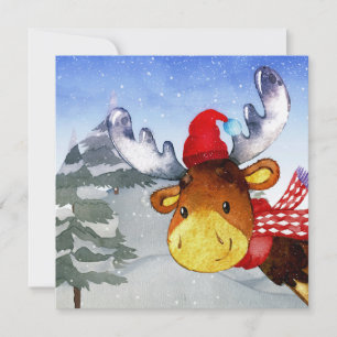 Winter Forest Friends Deer Illustration