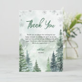 Winter Forest Gender Neutral Baby Shower Bedankkaart (Staand voorkant)